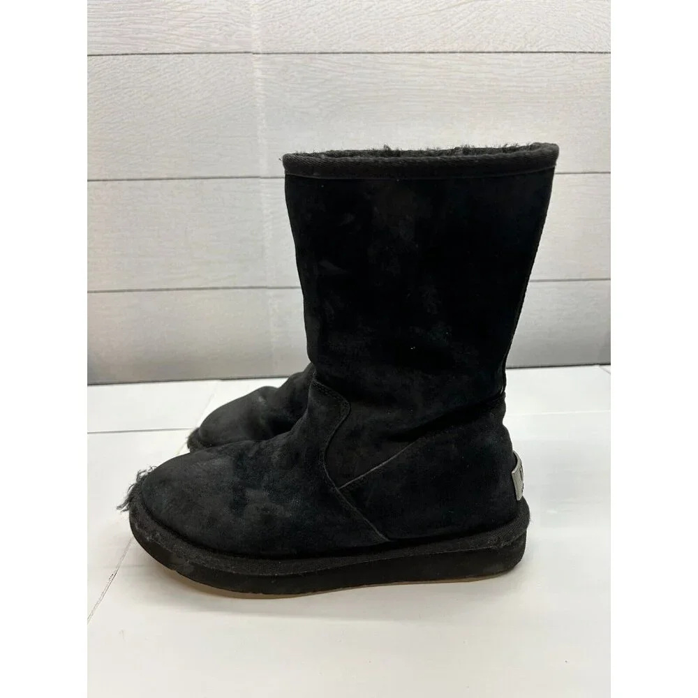 UGG Australia PIERCE 1006031 US 5M EUR‎ 36 Black Suede Sheepskin Winter Boots